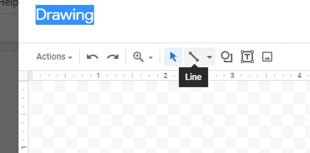 Click the Line icon to bring up the drawing tool